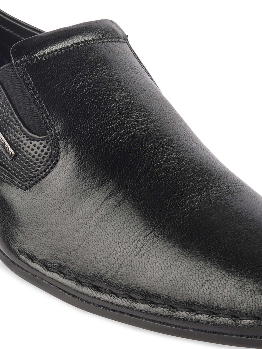 Metro Men Textured Formal Slip On Shoes
