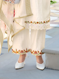 Varanga Women Floral Embroidered Regular Thread Work Kurta with Trousers & With Dupatta