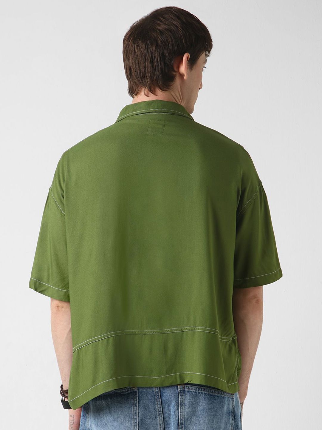 VASTRADO Men Classic Cuban Collar Opaque Oversized Casual Shirt