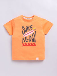Happy Faces Kids Boys Typography Printed Pure Cotton T-Shirt