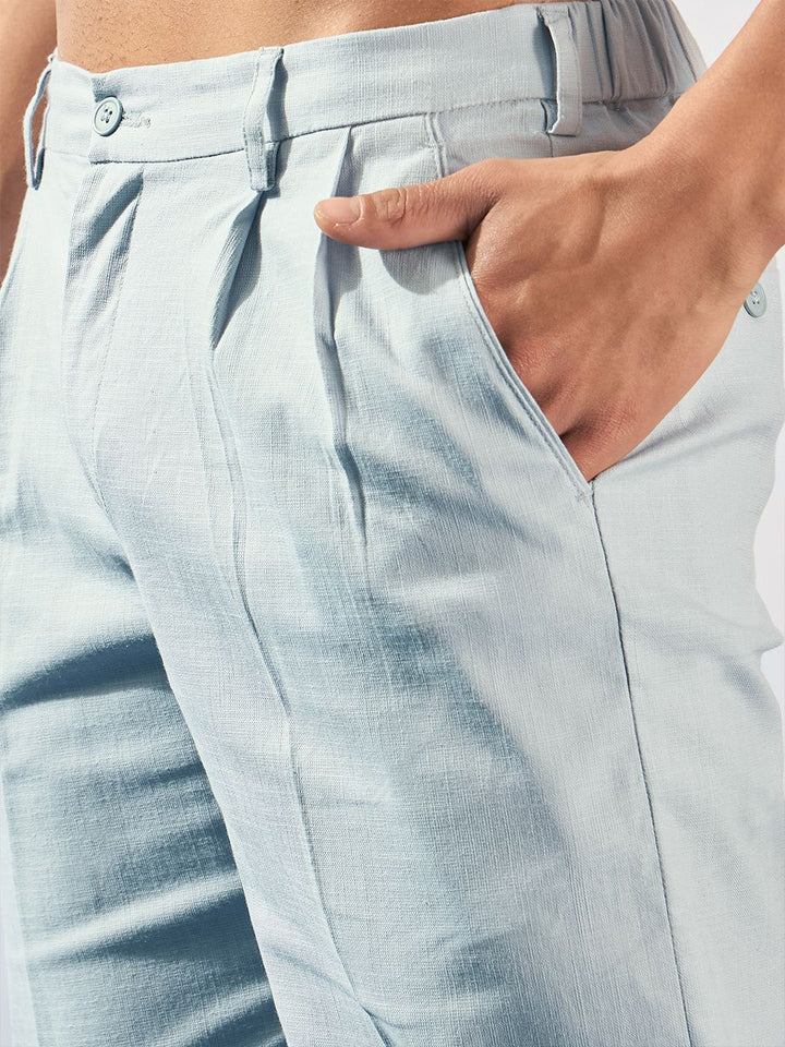 DENNISON Men Korean Double Pleated Baggy Fit Casual Trouser