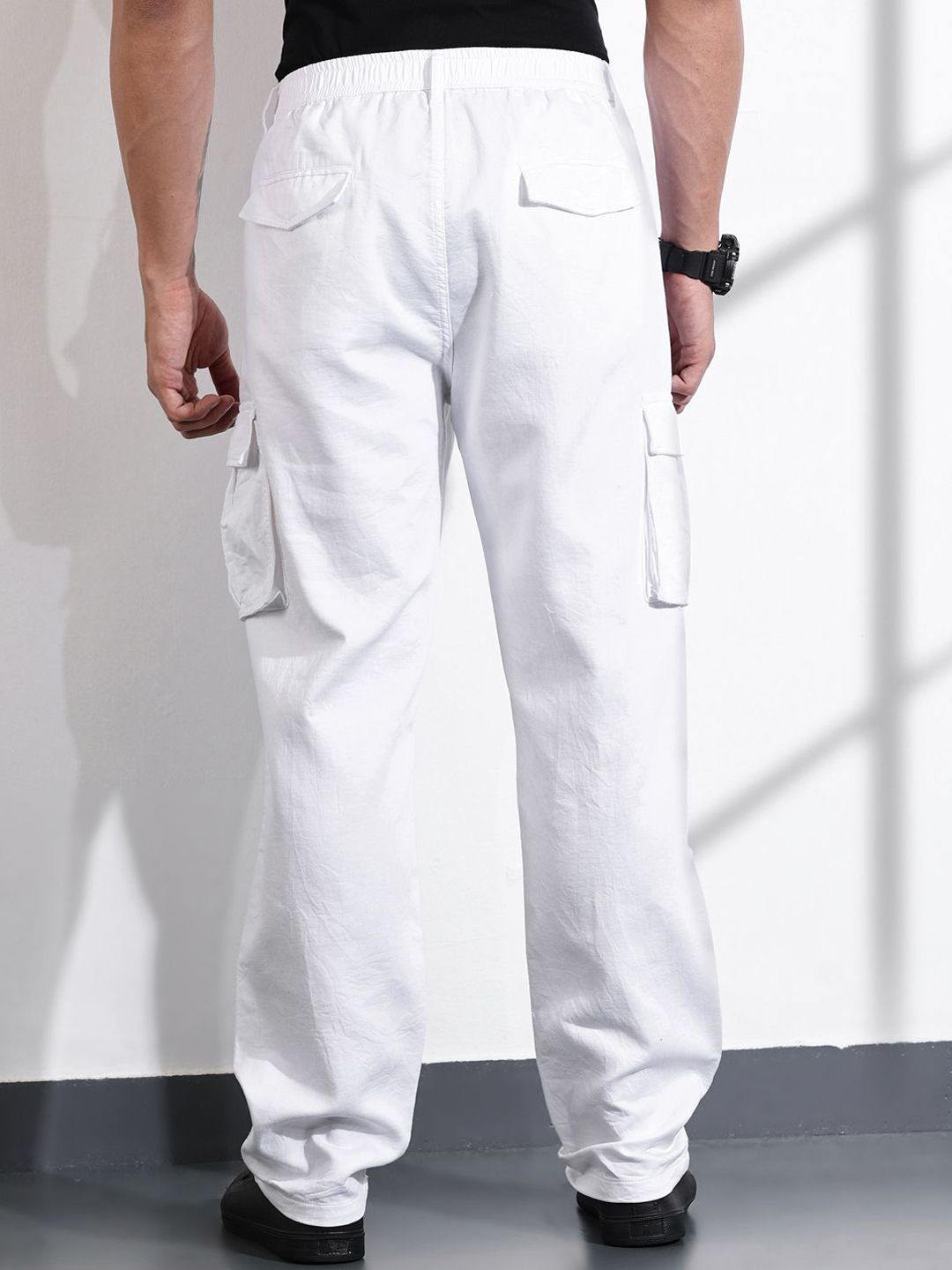 Thomas Scott Men Smart Relaxed Fit Pure Cotton Cargos Trouser