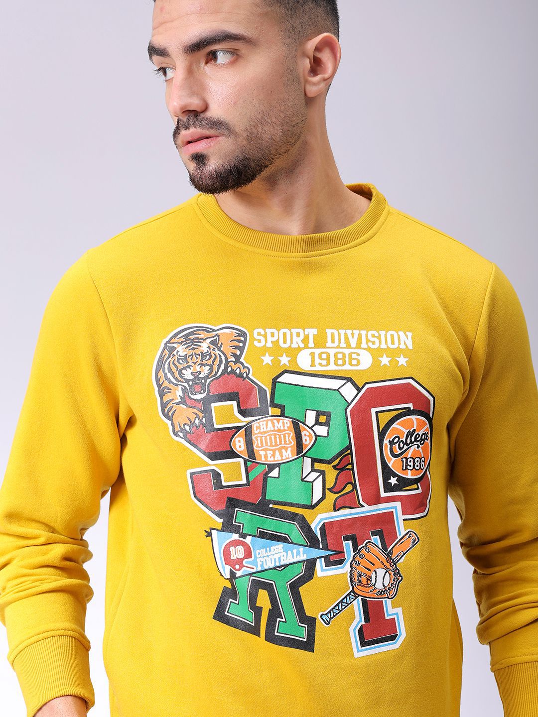 The Indian Garage Co Men Printed Round Neck Pullover Sweatshirt
