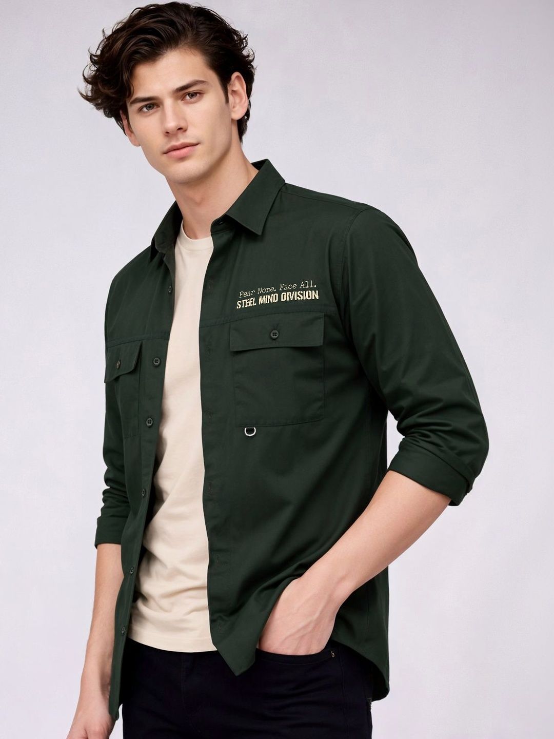 ADRO Classic Printed Cotton Twill Cargo Baju Kasual