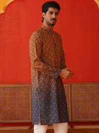Jompers Men Floral Printed Sequinned Floral Kurta