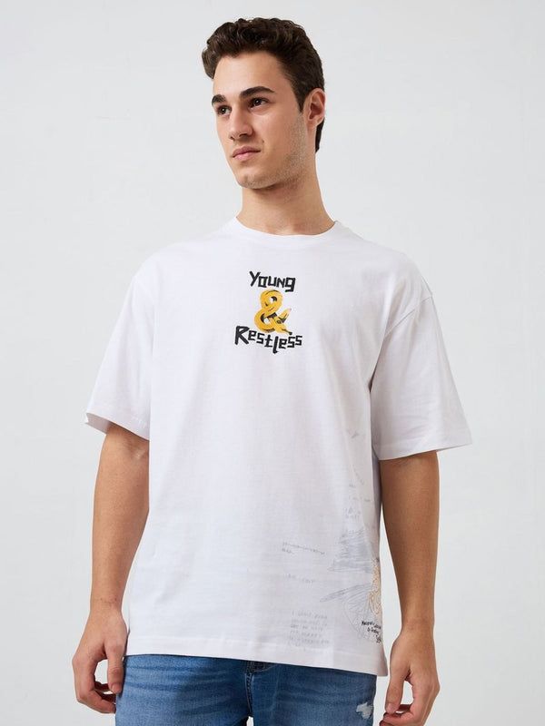 SPYKAR Men Graphic Printed Round Neck Cotton Relaxed Fit T-shirt