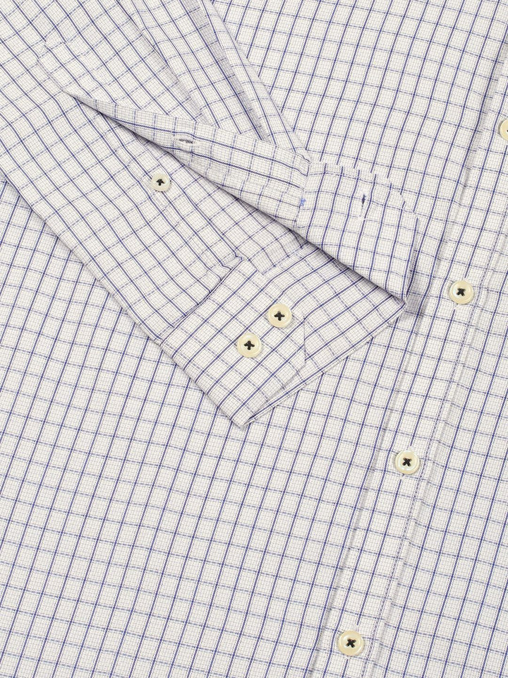 Thomas Scott Men Smart Cutaway Collar Gingham Checked Cotton Formal Shirt
