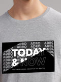 ADRO Typography Printed Round Neck Cotton T-shirt