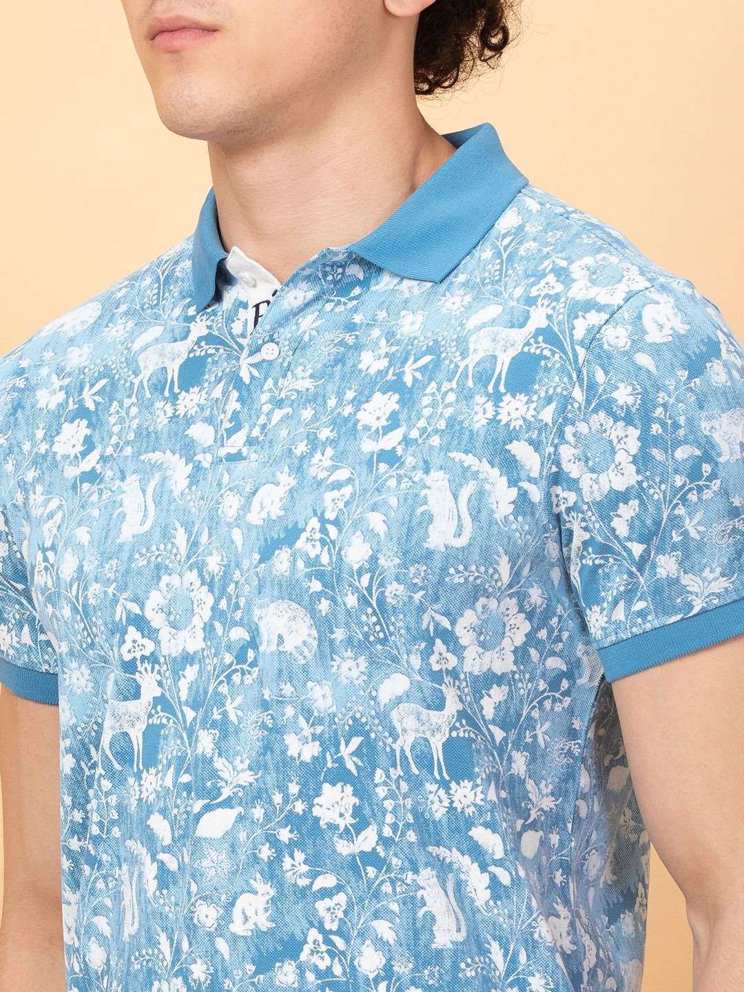Being Human Men Printed Polo Collar Pure Cotton Pockets T-shirt