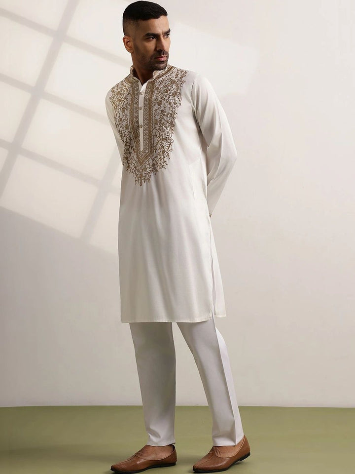 Anouk Men Ethnic Motifs Embroidered Regular Kurta with Trousers