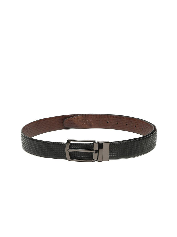 Teakwood Leathers Men Textured Leather Reversible Formal Belt