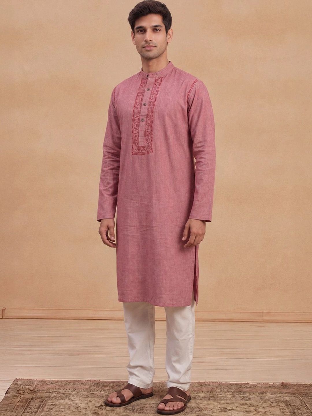 Rumah Chikankari Lelaki Sulam Kurta Chikankari