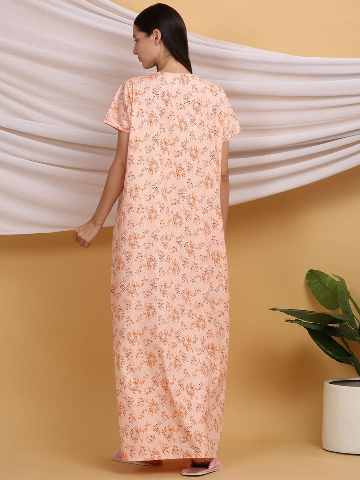 Sweet Dreams Floral Printed Pure Cotton Maxi Nightdress