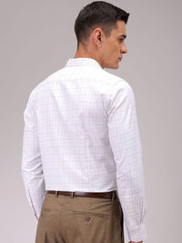 The Indian Garage Co. X Luxe Men Cutaway Collar Checked Slim Fit Formal Shirt