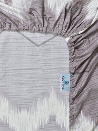 KLOTTHE Grey Printed 300 TC King Size Bedsheet With 2 Pillow Covers
