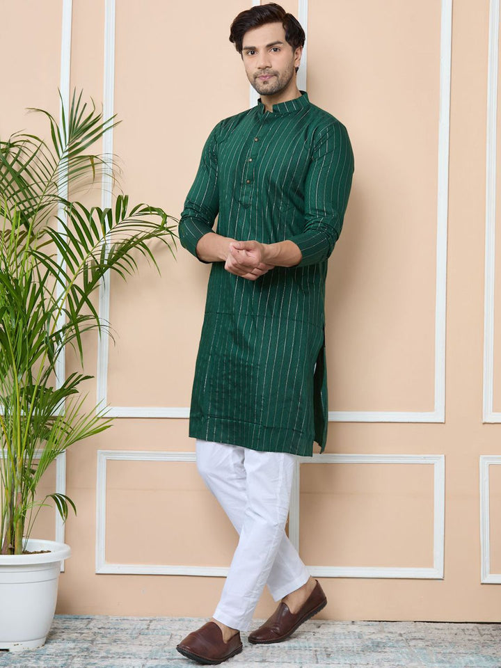 See Designs Men Striped Regular Kurta with Pyjamas