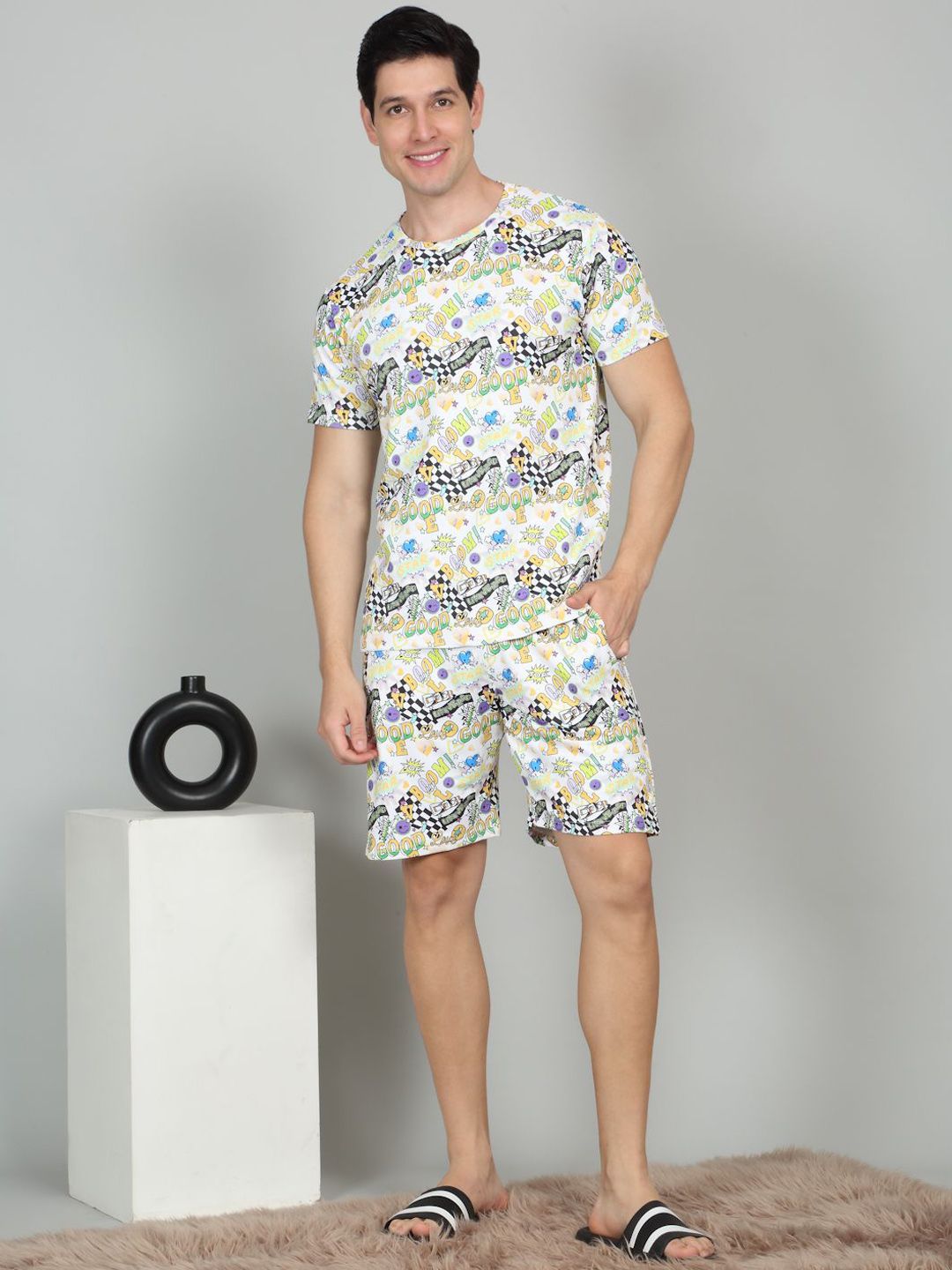 Sweet Dreams Men Graphic Printed Night suit