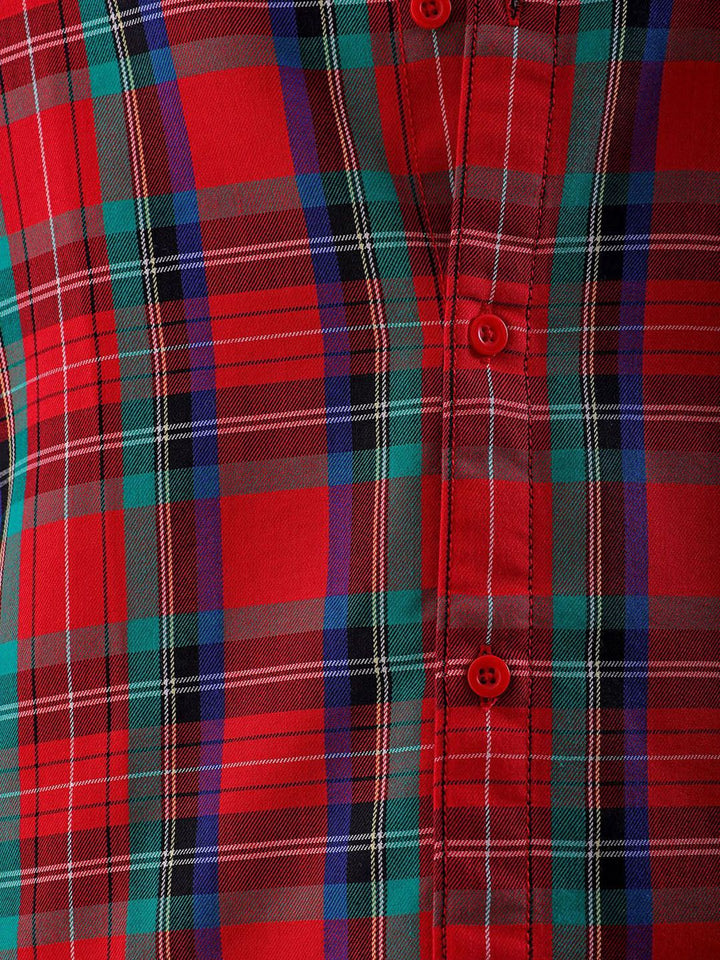 The Indian Garage Co Men Slim Fit Tartan Checks Casual Shirt