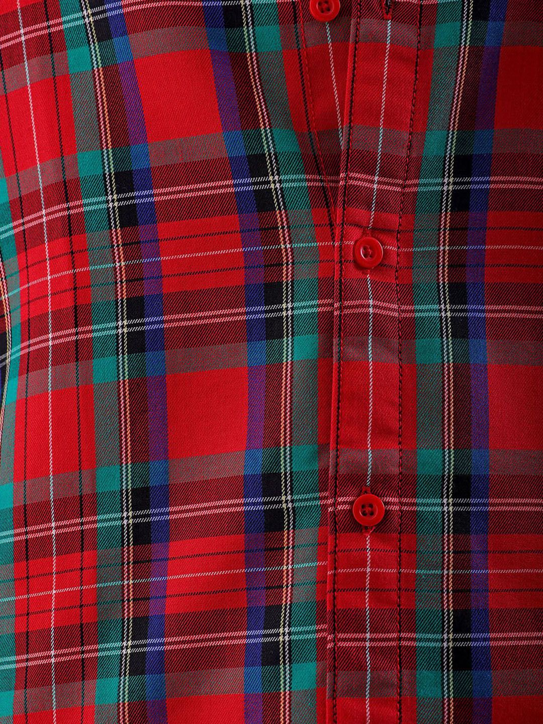 The Indian Garage Co Men Slim Fit Tartan Checks Casual Shirt