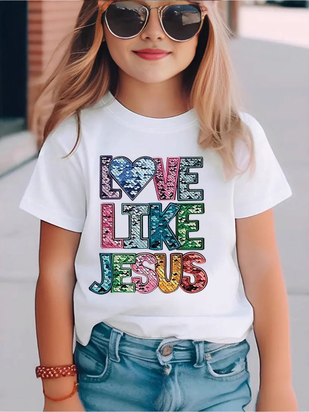 YK Girls High Neck Indigo T-shirt