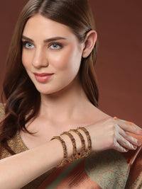 Set PANASH 4 24 CT Bersalut Emas AD Gelang Boleh Laras Bertampal Batu