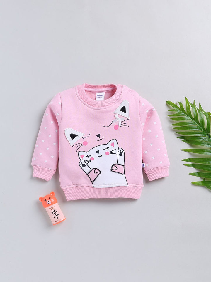 Moms Love Infant Girls Printed Pure Cotton Sweatshirt