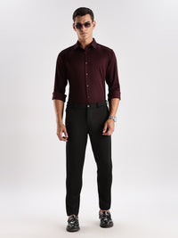 ADRO Men Slim Fit Solid Satin Casual Shirt