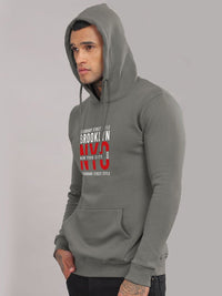 ADRO Men Printed Hooded Pullover Sweatshirt