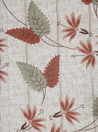KLOTTHE Beige And Red Floral Printed Cotton 400 TC Double Bedsheet Set 2.50 m x 2.20 m