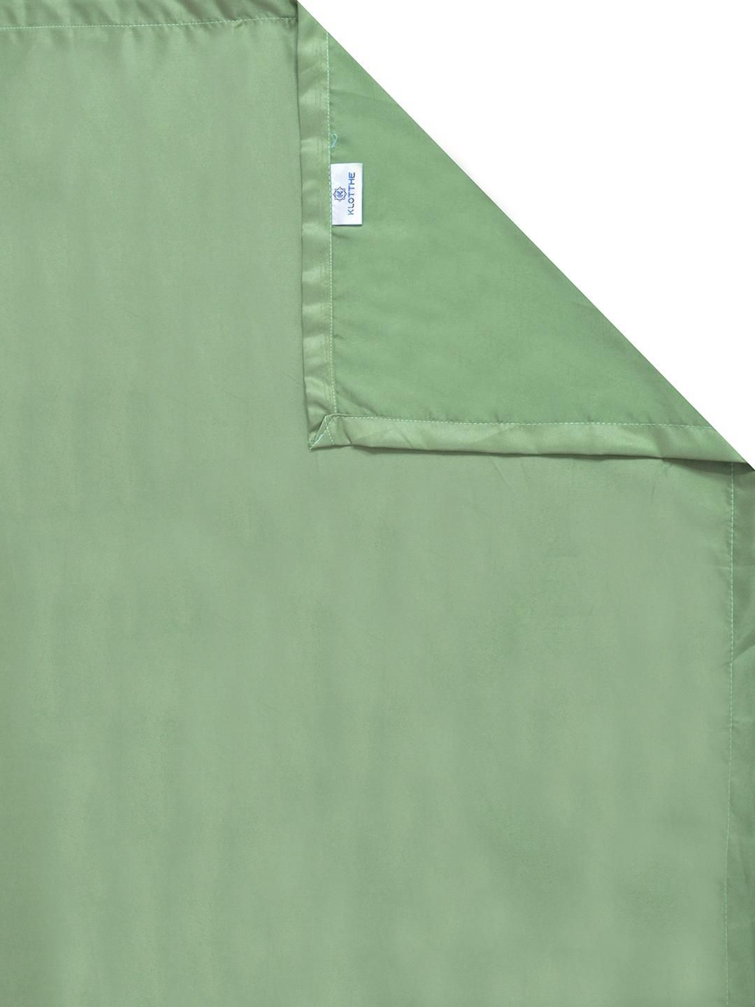 KLOTTHE Olive Green Flat 400TC Satin Super King Bedsheet With 2 Pillow Covers & 2 Cushion Covers