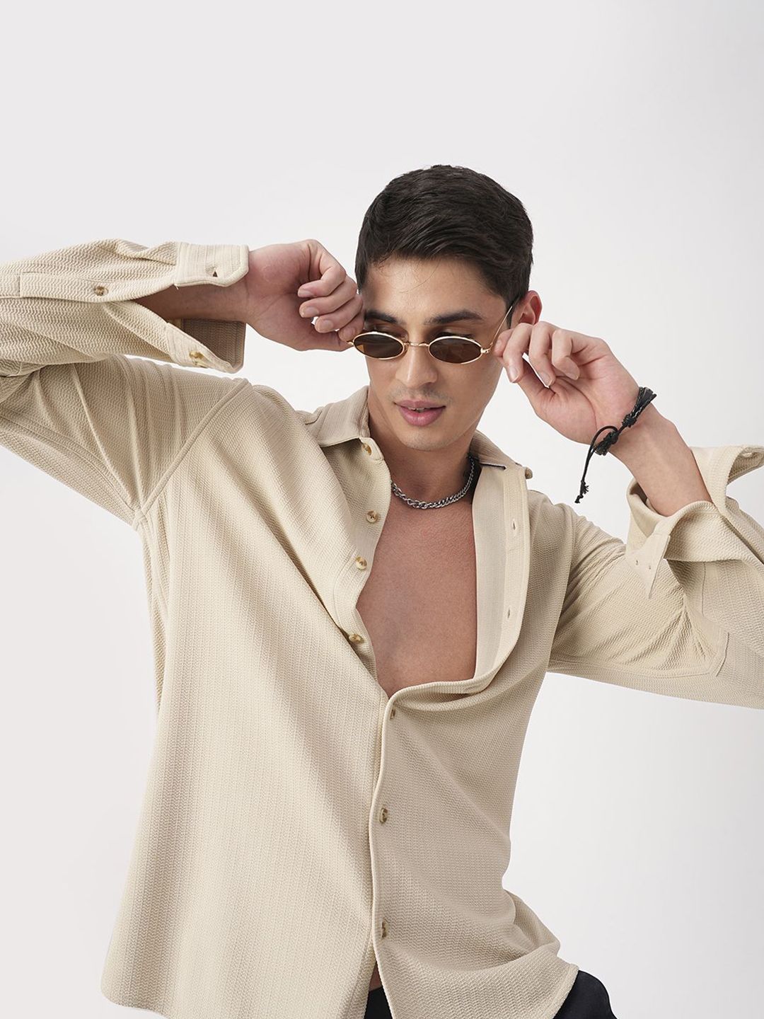 VASTRADO Men Classic Slim Fit Opaque Casual Shirt