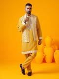 SOJANYA LUXE Ethnic Motifs Embroidered Mandarin Collar Straight Kurta & Trouser & Jacket
