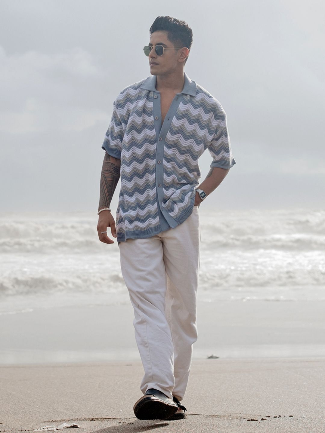 Powerlook Men Semi Sheer Printed Casual Shirt