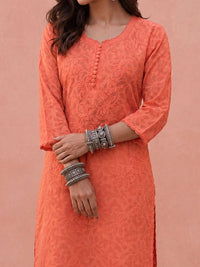Rumah Wanita Chikankari Sulam Kurta Chikankari