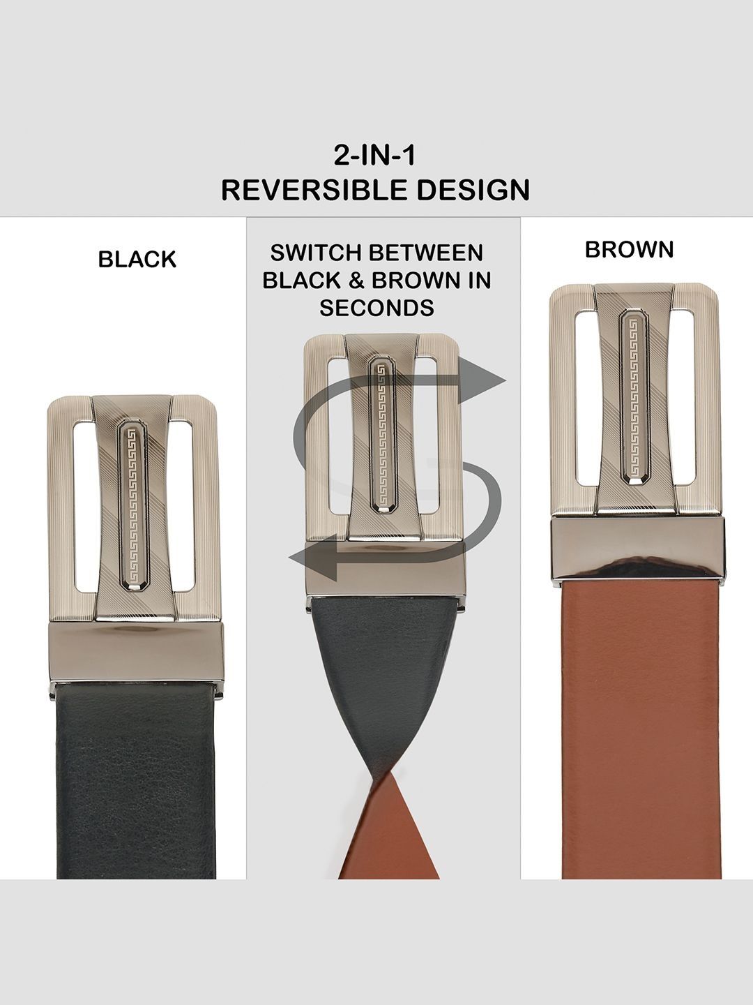 Teakwood Leathers Men Leather Reversible Formal Belt