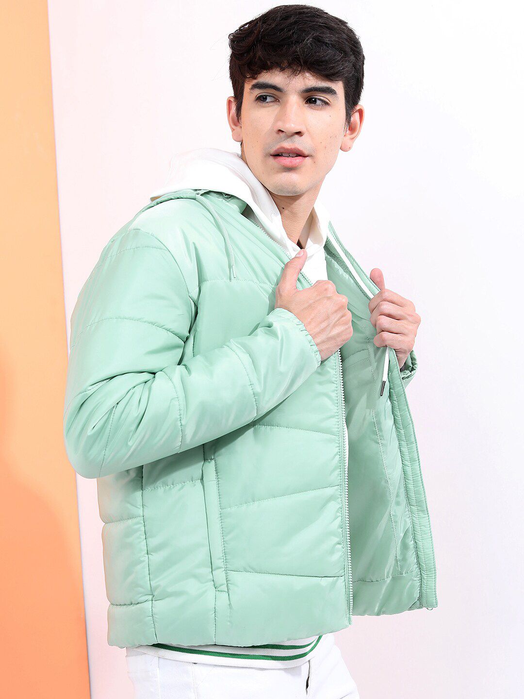 HIGHLANDER Men Sea Green Padded Jacket