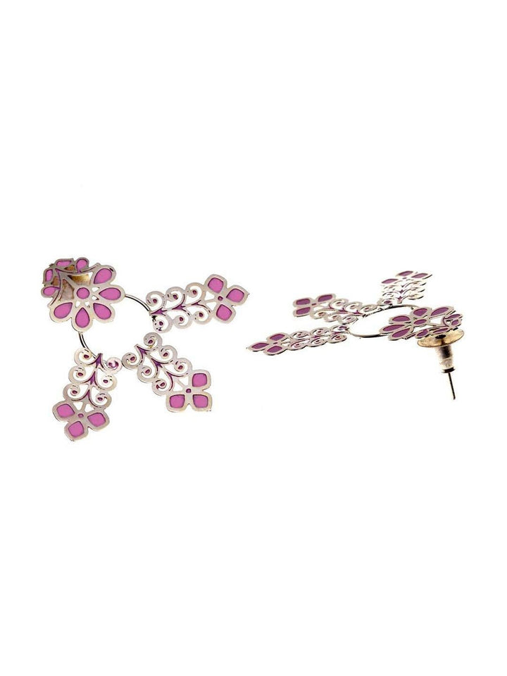 DressBerry Silver-Plated Contemporary Drop Earrings