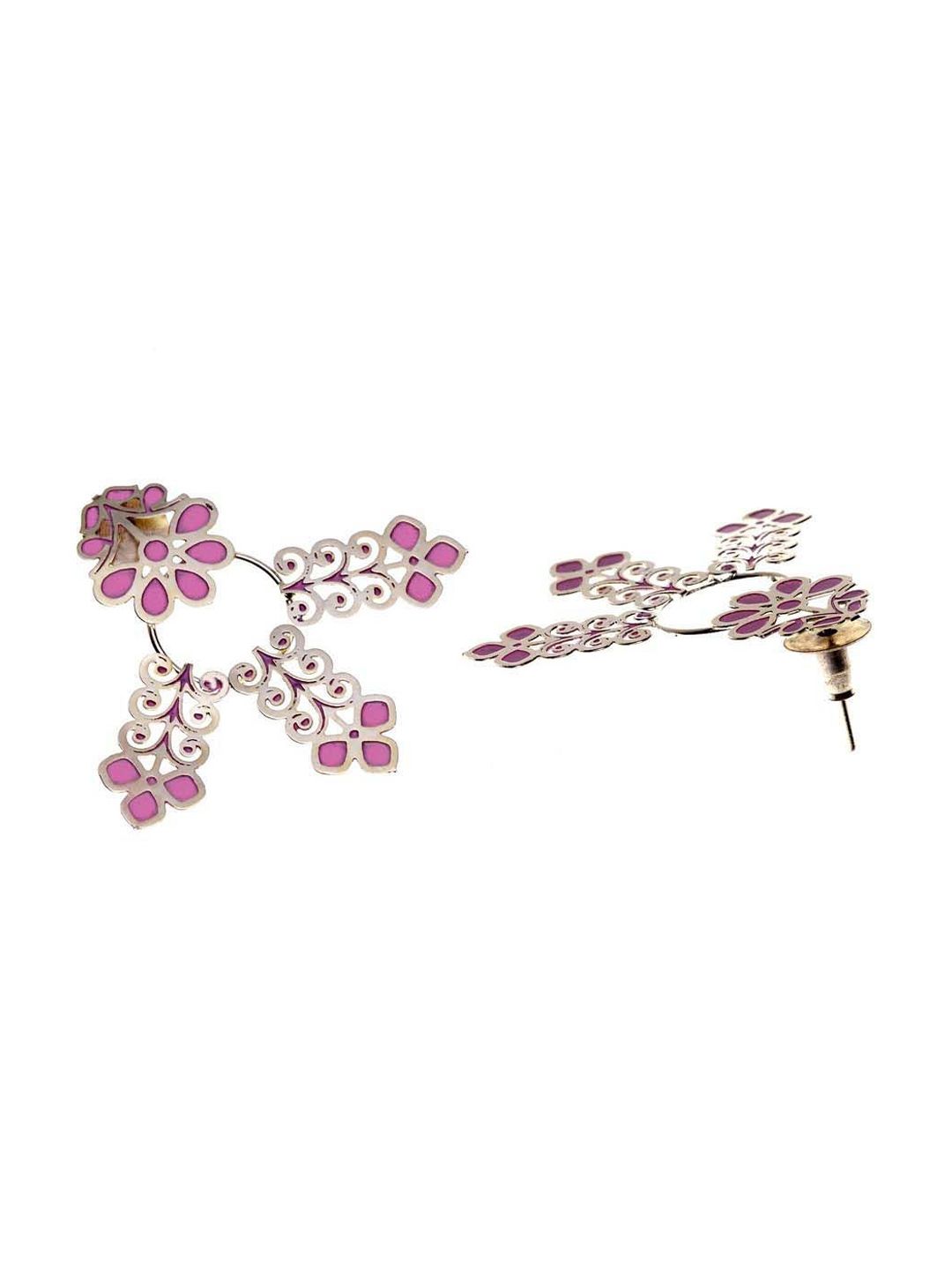 DressBerry Silver-Plated Contemporary Drop Earrings