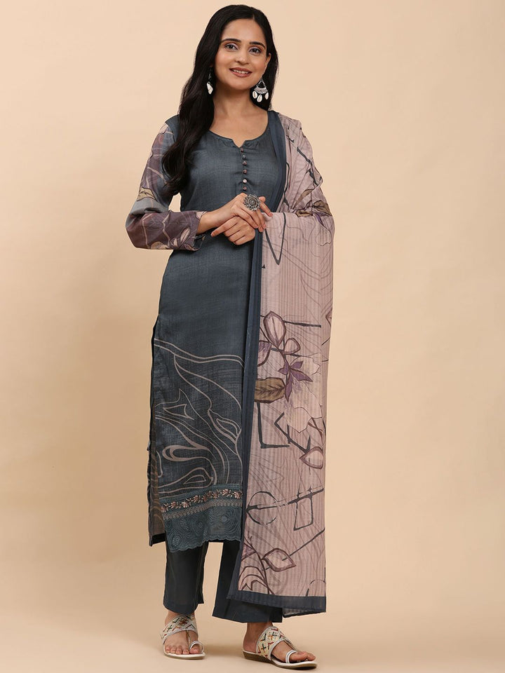 Mamicha Women Printed Regular Pure Cotton Kurta with Palazzos & With Dupatta