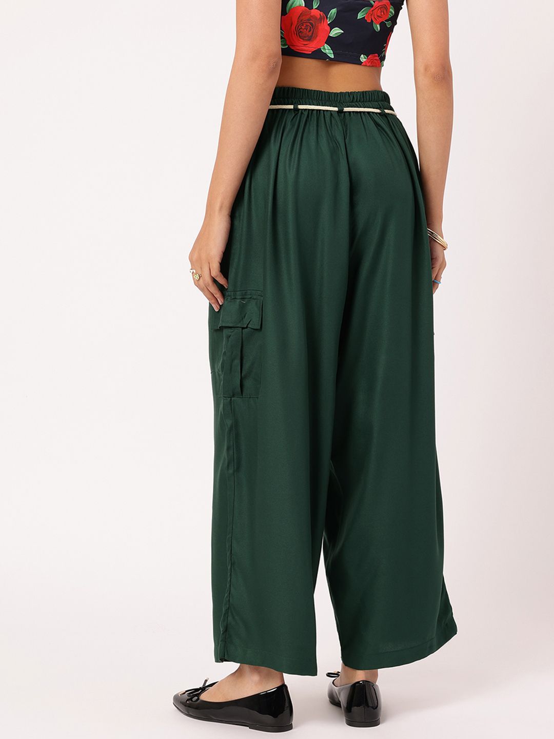 DressBerry Women Signature Statement Belted Cargo Trousers