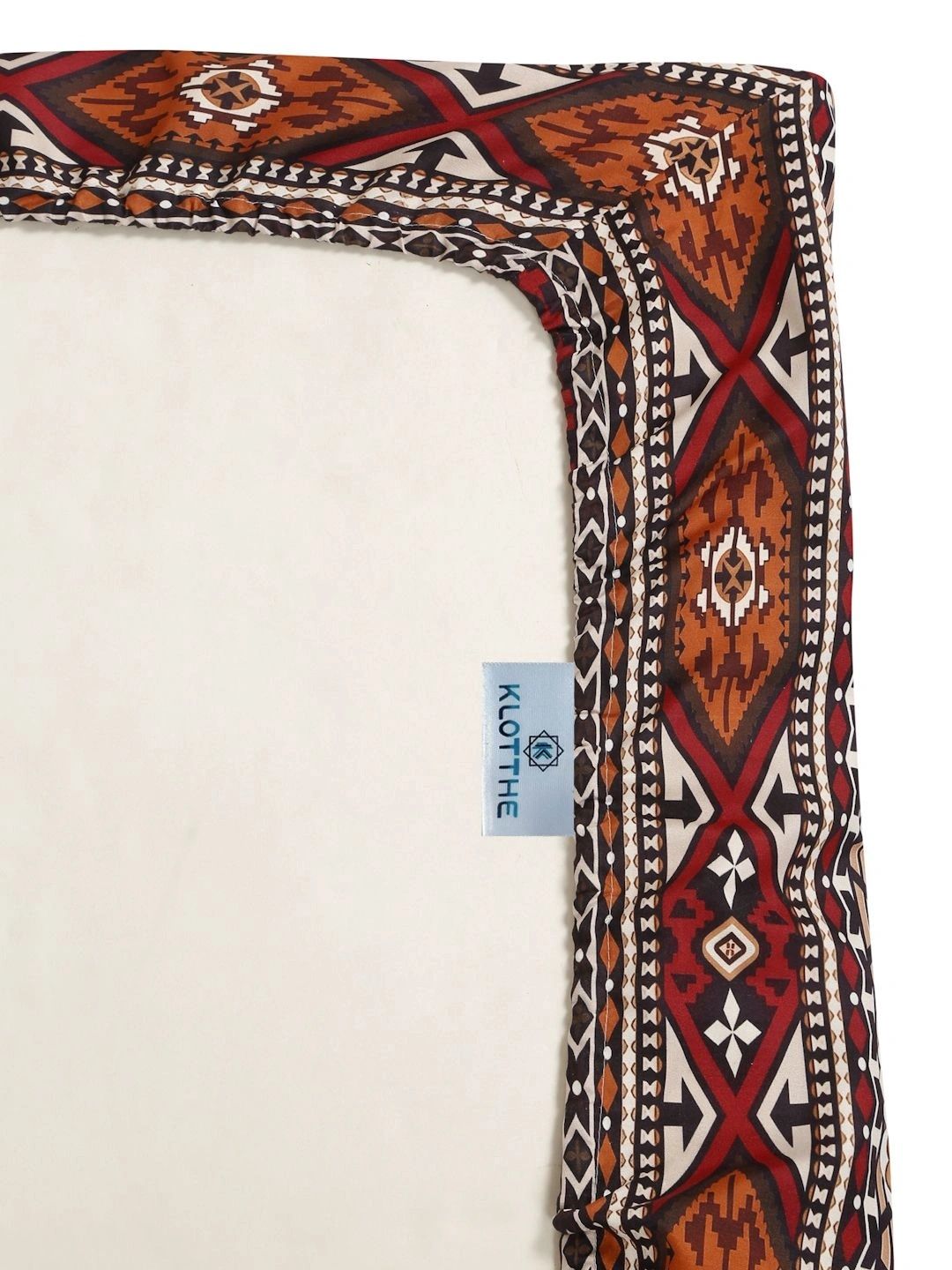 KLOTTHE Multicoloured Ethnic Motifs 400 TC King Bedsheet with 2 Pillow Covers
