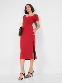 Sassafras Wanita Cotton Cotton Midi Dress