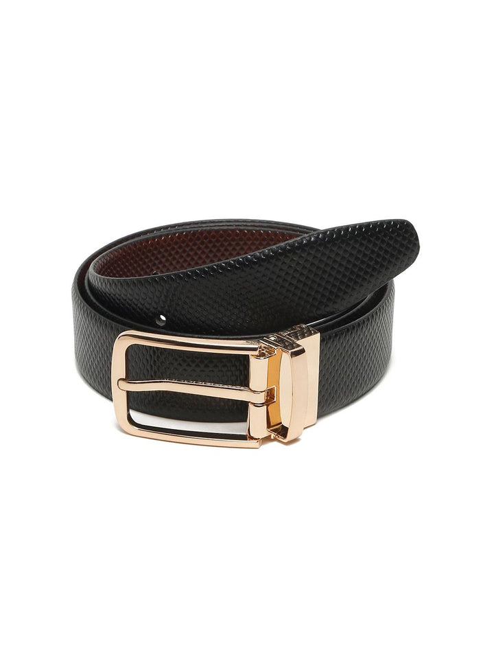 Teakwood Leathers Men Textured Leather Reversible Formal Belt