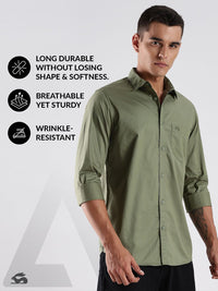 ADRO Standard Spread Collar Cotton Casual Shirt