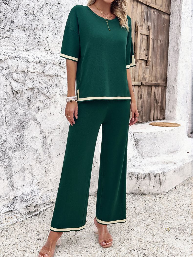 all about you Green T-shirt With Trousers Co-Ords