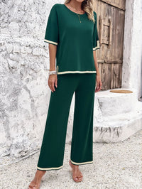 all about you Green T-shirt With Trousers Co-Ords
