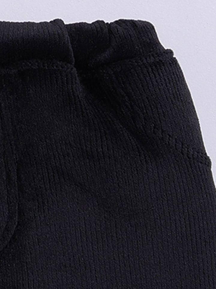 Moms Love Infant Boys Ribbed Velvet-Finish Pure Cotton Sweatshirt With Joggers