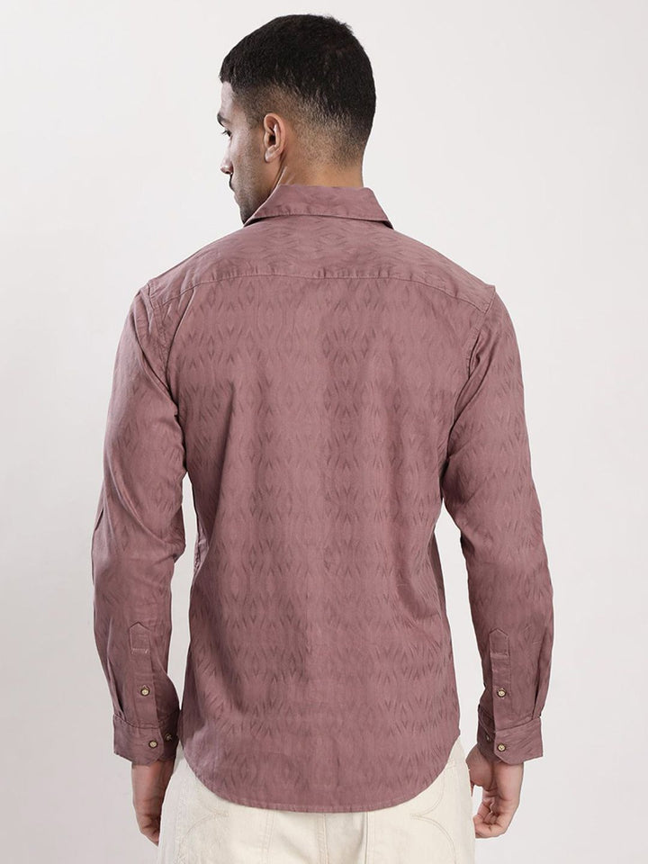 Bene Kleed Men Spread Collar Slim Fit Casual Shirt