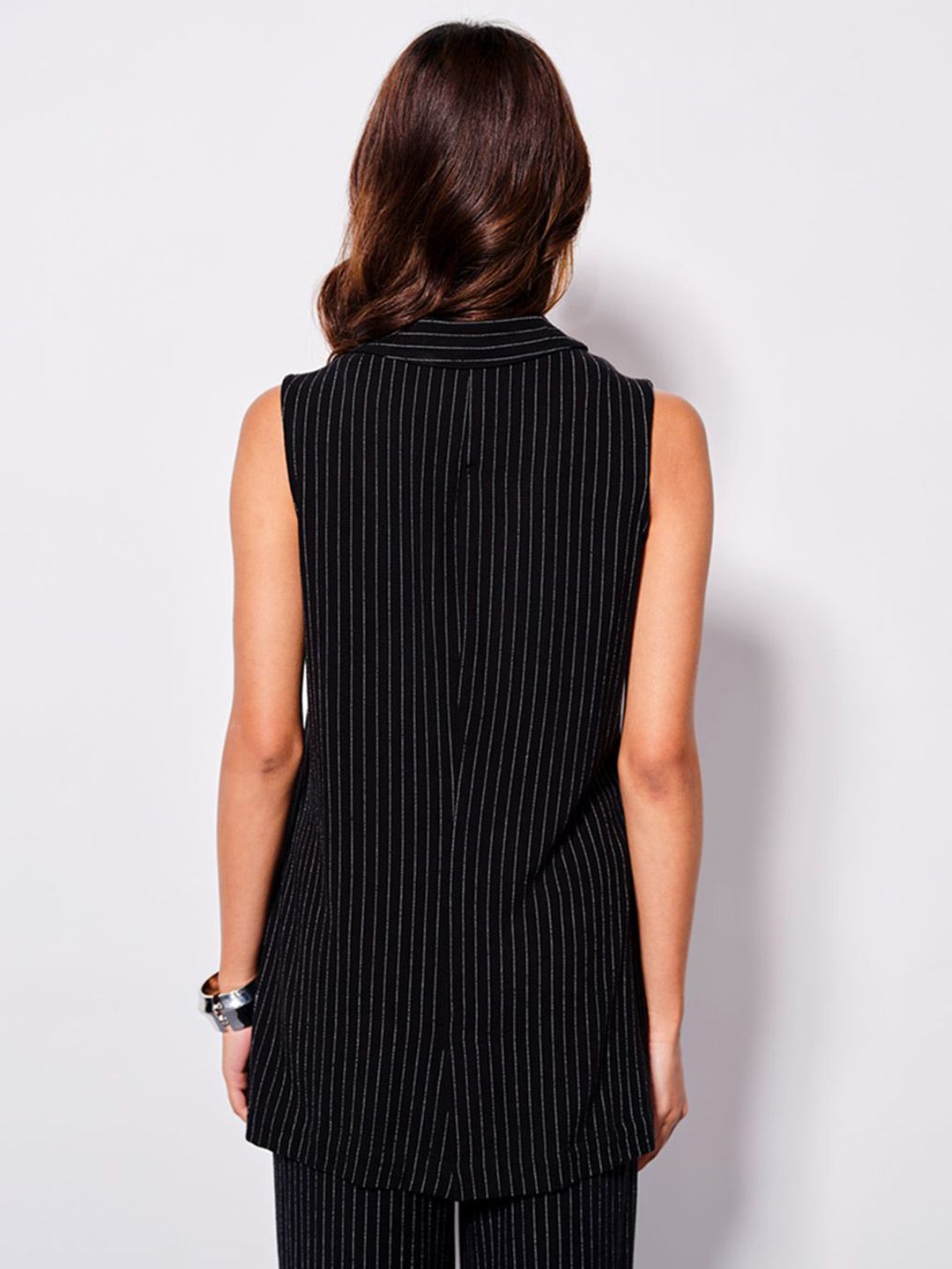 AND Striped Linen Wrap Top