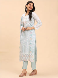 Mamicha Women Floral Printed Regular Pure Cotton Kurta with Palazzos & With Dupatta